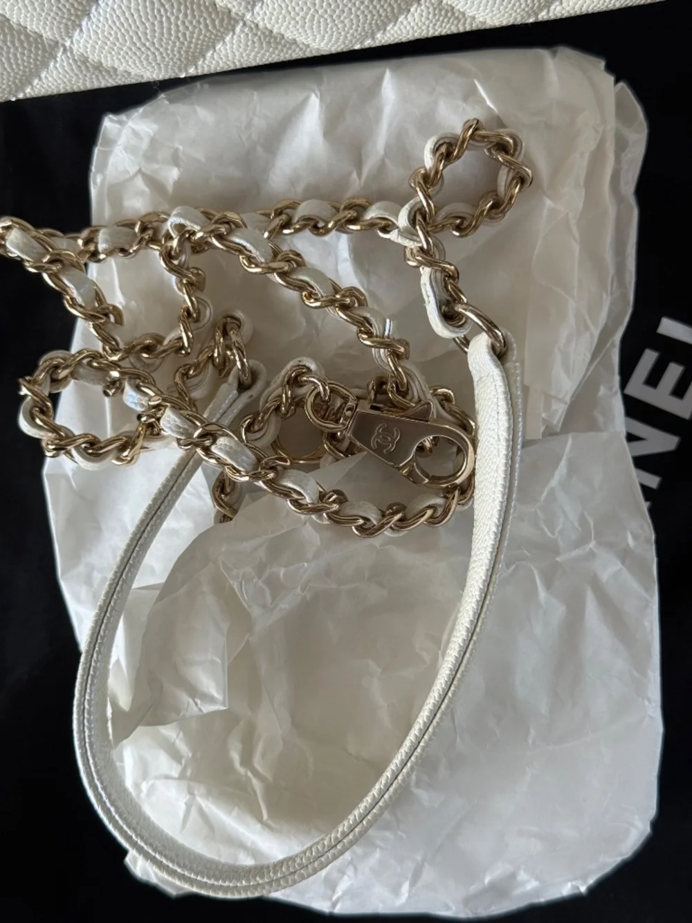 Chanel Coco Handle Bag in White (Size Small)